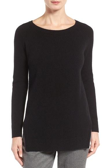 Women's Nordstrom Collection Side Slit Cashmere Sweater