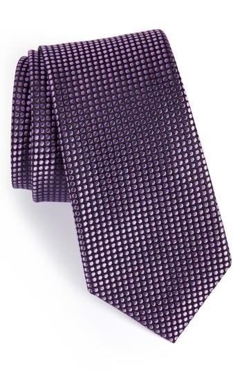 Men's Nordstrom Men's Shop Charlie Dots Silk Tie, Size - Black