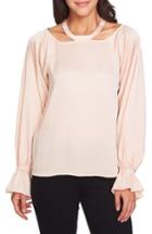 Women's 1.state Cold Shoulder Satin Blouse, Size - Pink