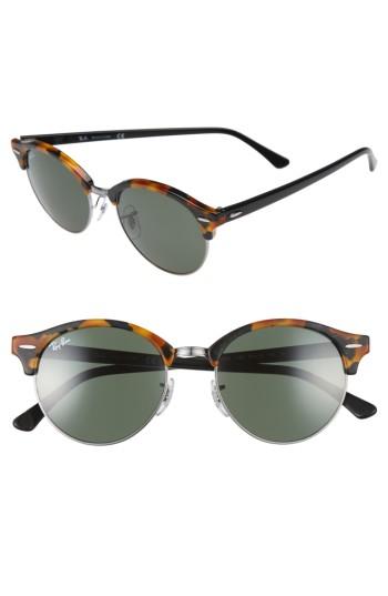 Women's Ray-ban Clubround 51mm Round Sunglasses - Black/ Havana