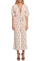 Women's Willow & Clay Plunging Jumpsuit - Coral