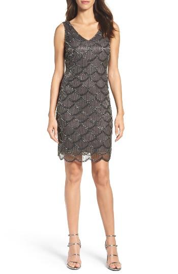 Women's Pisarro Nights Fan Motif Embellished Sheath Dress