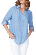 Women's Nydj Classic Chambray Shirt - Blue