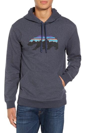 Men's Patagonia Fitz Roy Bear Graphic Hoodie - Blue
