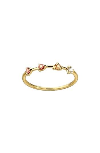 Women's Wwake Counting Collection Four-step Pink Tourmaline, Sunstone & White Diamond Ring