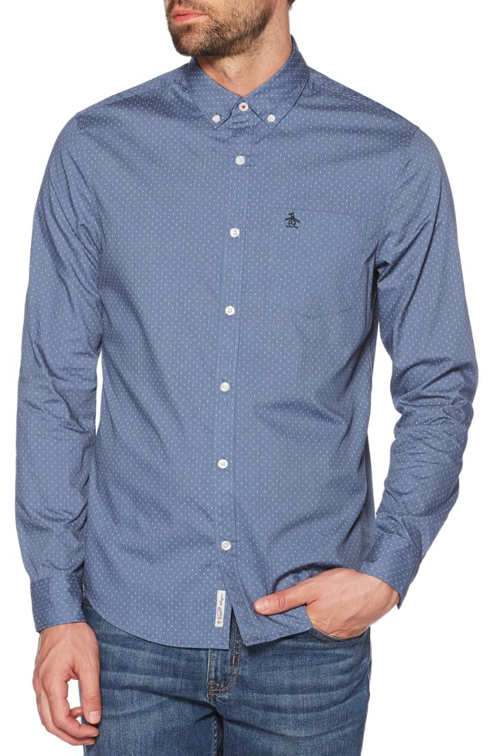 Men's Original Penguin Slim Fit Dotted Sport Shirt