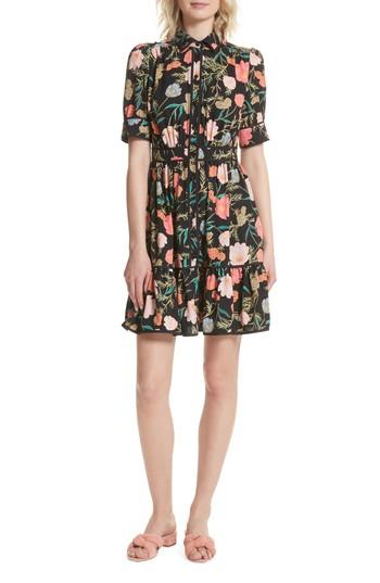 Women's Kate Spade New York Blossom Print Fluid Shirtdress - Black