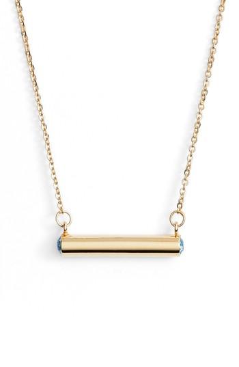 Women's Stella Vale March Crystal Bar Pendant Necklace