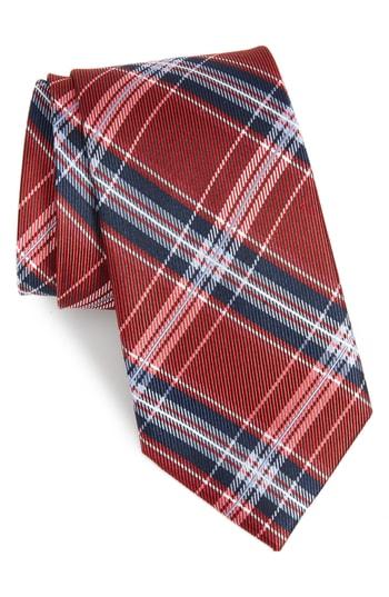 Men's Nordstrom Men's Shop Classic Plaid Silk Tie, Size - Red