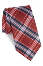 Men's Nordstrom Men's Shop Classic Plaid Silk Tie, Size - Red