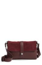 Treasure & Bond Joni Suede & Leather Crossbody Bag - Burgundy