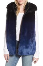 Women's Heurueh Ryan Ombre Faux Fur Hooded Vest, Size - Blue