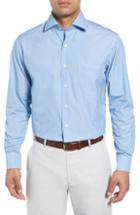 Men's Peter Millar Niblick Fit Sport Shirt, Size Medium - Blue
