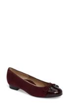 Women's Ara 'betty' Cap Toe Flat M - Burgundy