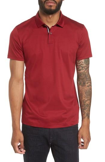 Men's Boss Hugo Boss Press 21 Solid Fit Polo, Size Large - Red