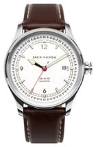 Men's Jack Mason Nautical Leather Strap Watch, 42mm