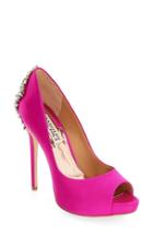 Women's Badgley Mischka 'kiara' Crystal Back Open Toe Pump M - Pink