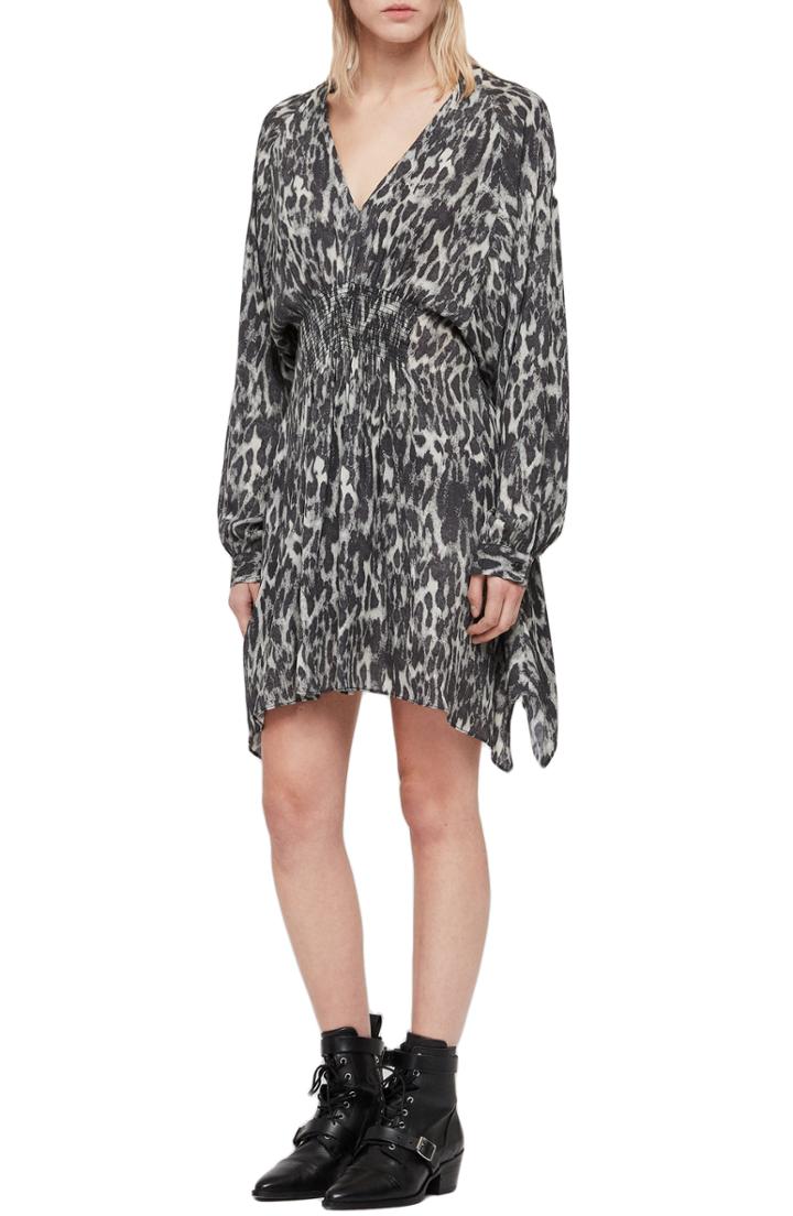 Women's Allsaints Nichola Leo Ash Print Dress - Grey