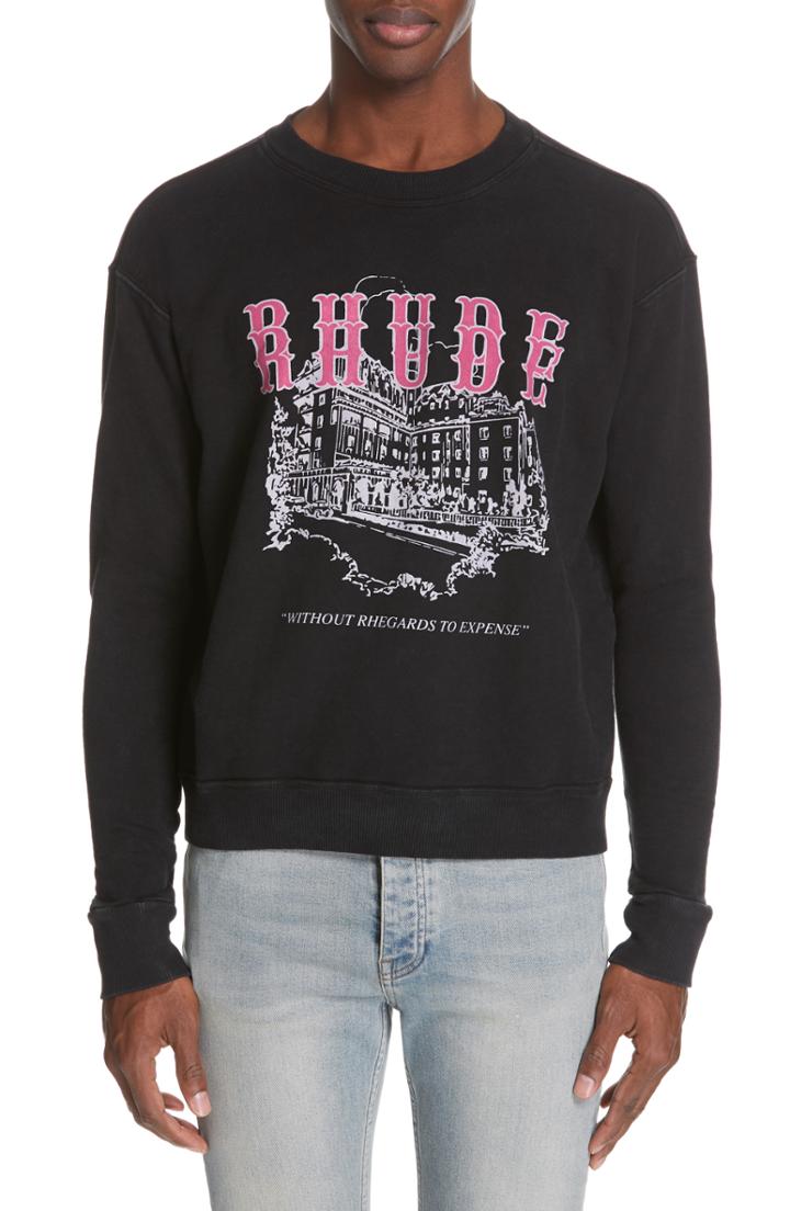 Men's Rhude Chateau Crewneck Sweatshirt - Black
