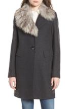 Women's Sam Edelman Walker Faux Fur Collar Coat - Grey