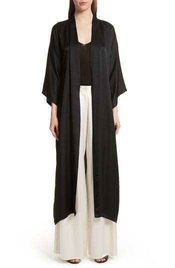Women's Nili Lotan Maia Silk Kimono, Size - Black