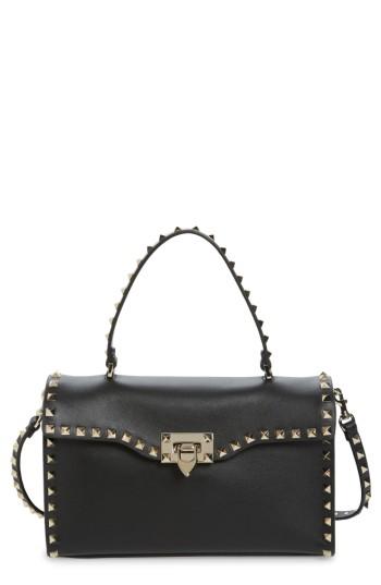 Valentino Garavani Small Rockstud Leather Top Handle Satchel -