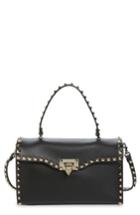Valentino Garavani Small Rockstud Leather Top Handle Satchel -