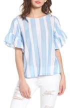 Women's Bp. Stripe Tie Back Top, Size - Blue