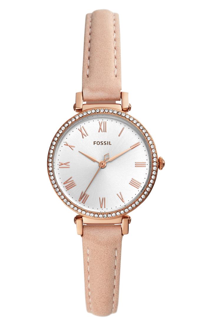 Women's Fossil Kinsey Leather Strap Watch, 28mm
