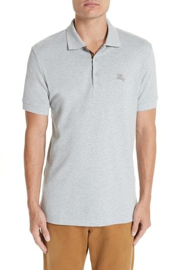 Men's Burberry Hartford Pique Polo - Grey