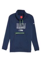 Women's Nike Seattle Seahawks Funnel Hoodie - Blue