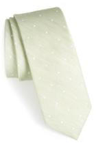 Men's The Tie Bar Bulletin Dot Silk & Linen Tie, Size - Green