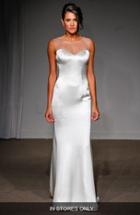 Women's Anna Maier Couture 'nicole' Illusion Neck Satin A-line Gown