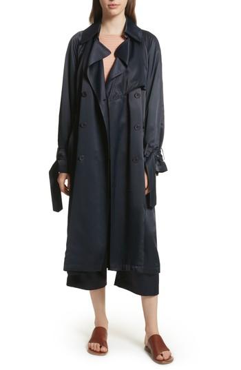 Women's Vince Drapey Trench Coat - Blue