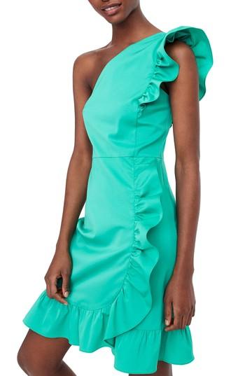 Women's J.crew Yass One-shoulder Ruffle Dress - Ivory