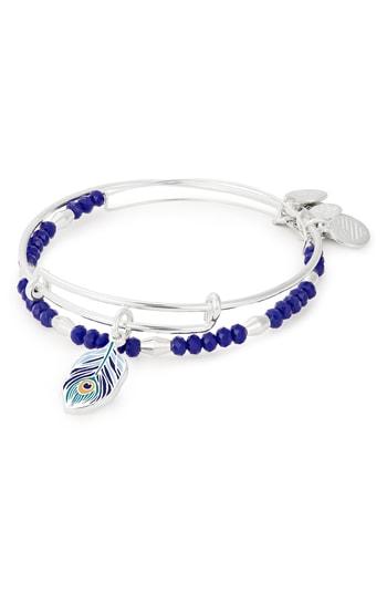 Women's Alex And Ani Color Infusion Peacock Bangle Set