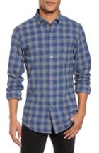 Men's Rodd & Gunn Avon River Sports Fit Check Flannel Shirt, Size - Blue