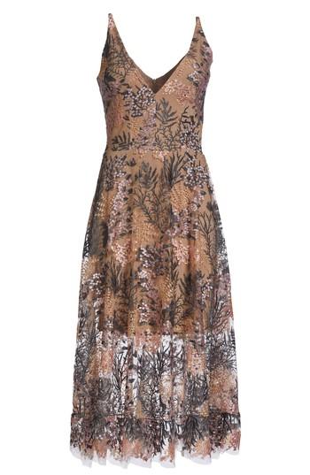 Women's Dress The Population Audrey Embroidered Fit & Flare Dress