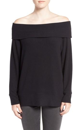 Women's Cupcakes And Cashmere 'brooklyn' Off The Shoulder Top, Size - Black