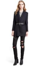 Women's Saint Laurent Wool Coat With Belt