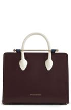 Strathberry Tricolor Midi Leather Tote - Burgundy