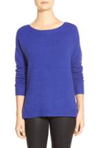 Women's Caslon Back Zip High/low Sweater - Blue