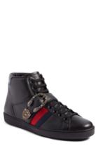 Men's Gucci New Ace Dionysus Buckle High Top Sneaker Us / 12uk - Black