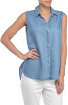 Women's Nydj Vera Denim Button Back Shirt - Blue