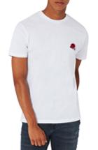 Men's Topman Rose Embroidered T-shirt - White