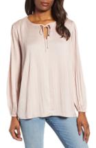 Women's Lucky Brand Pleated Peasant Top - Pink
