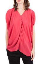 Women's Kinwolfe Crepe De Chine Maternity/nursing Tunic - Coral