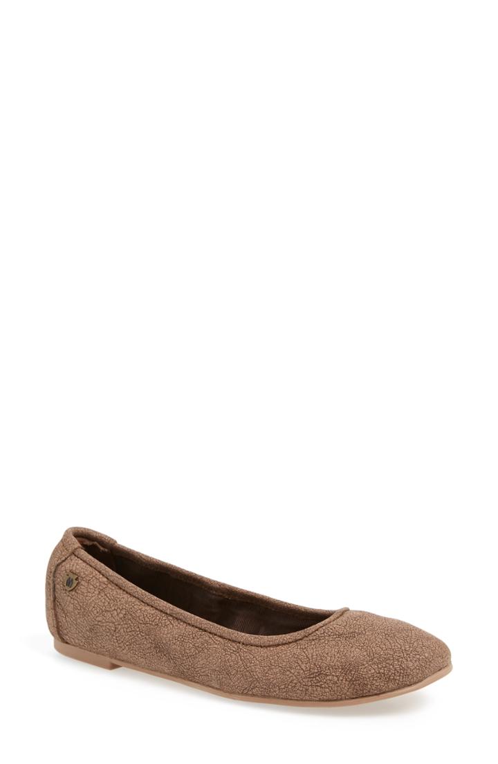 Women's Minnetonka Anna Ballerina Flat .5 M - Brown