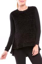 Women's Olian Boucle Front High/low Maternity Top - Black