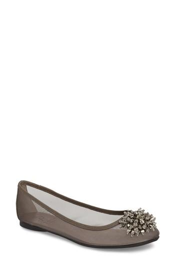 Women's Adrianna Papell Stevie Embellished Flat M - Grey